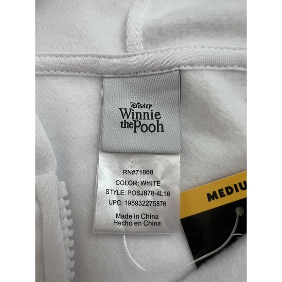 NWT DISNEY Winnie The Pooh Women's Full Zip Sweatshirt Hoodie White Size M - Picture 6 of 13